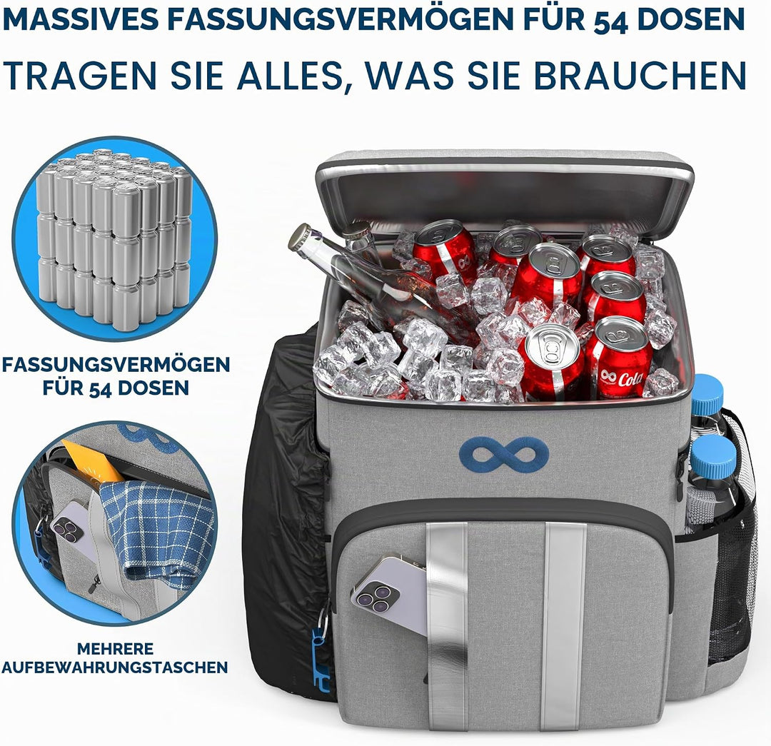 Everlasting Comfort Kühlrucksack für Strandausflüge und Wanderungen, grosse, Rucksack kühltasche mit