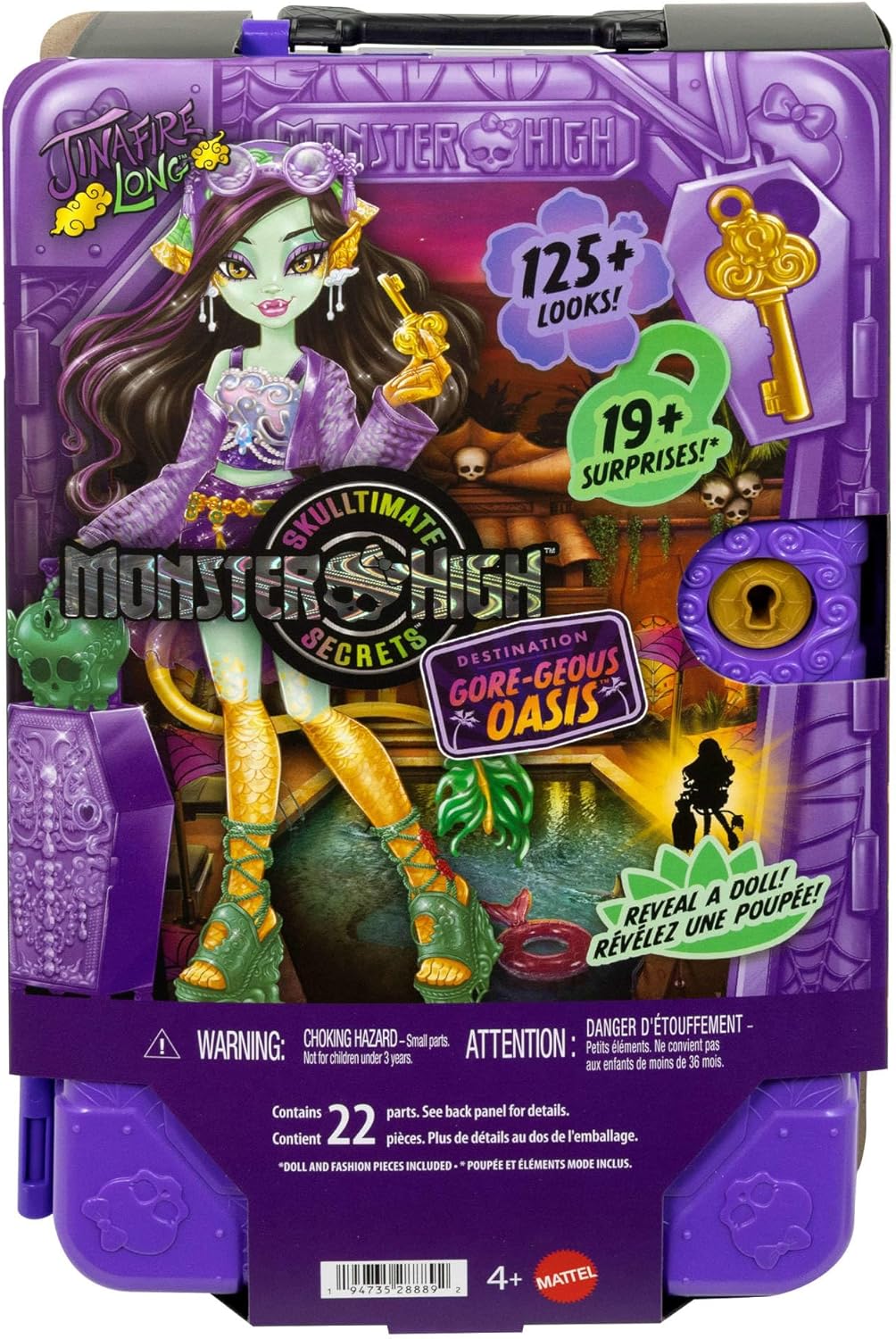 Monster High Skulltimate Secrets Jinafire Long Puppe und Zubehörset, Destination: Gore-geous Oasis m
