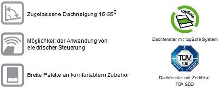 66 x 118 - Kunststoff FAKRO PPP-V U3 preSelect®- Klapp-Schwingfenster mit EDR für Dachziegel