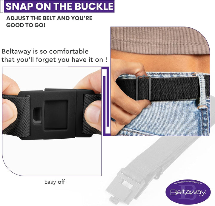 Beltaway Belt Square Damen Gürtel mit quadratischer Schnalle, elastisch Einheitsgrösse (0-14) Schwar
