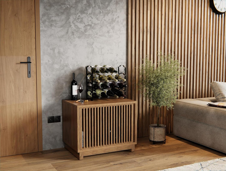 Lenmar - Metall Weinregal für 16 Flaschen | LOFT 1-16 | Kompakt Maximierte Kapazität | Modernes Desi