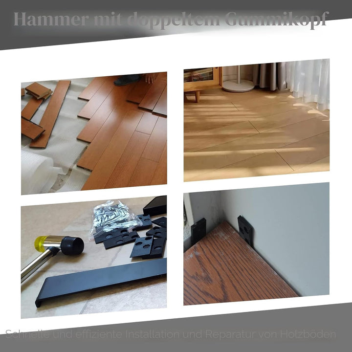 Vinylboden Verlegeset, 45 tlg. Laminatfussboden Verlegeset Kit inkl. 40 Montagekeile, Schlagklotz, Z