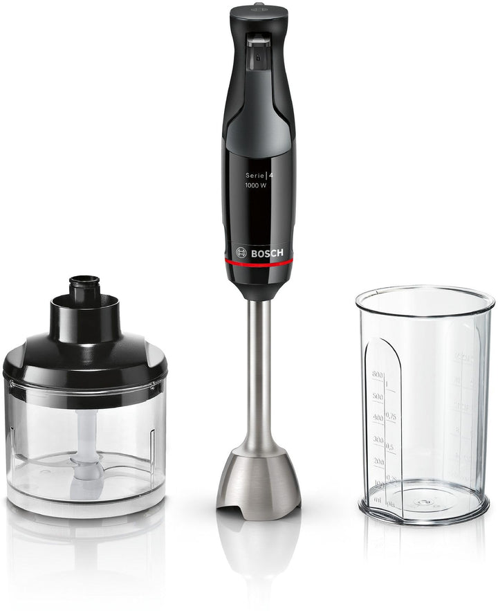 Bosch Stabmixer ErgoMaster Serie 4 MSM4B620, einhändig bedienbar, 4 Edelstahl-Klingen, verschleissfr