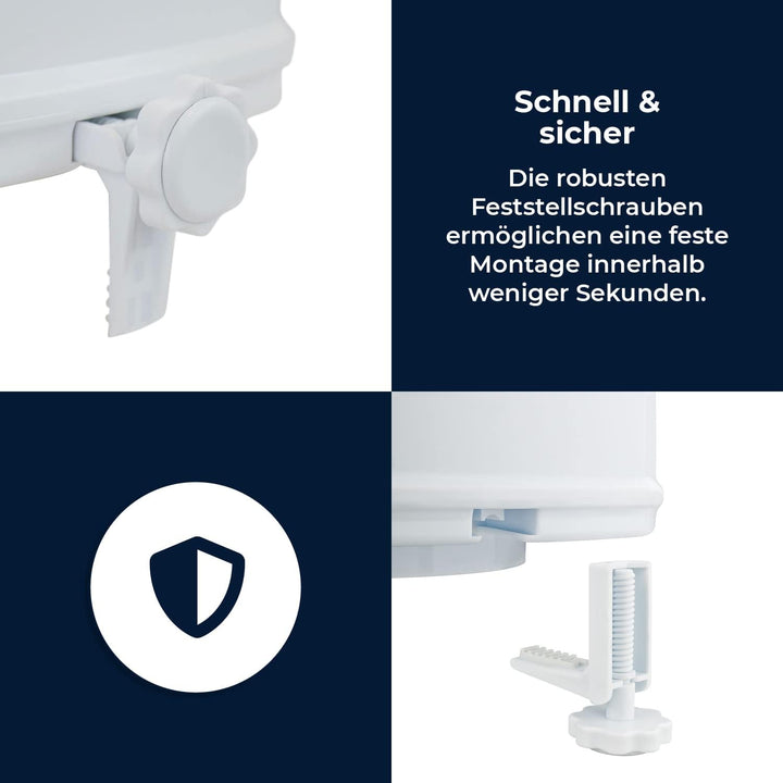 flexilife Toilettensitzerhöhung mit Deckel für Senioren - wahlweise 10cm o. 15cm - WC Sitzerhöhung T