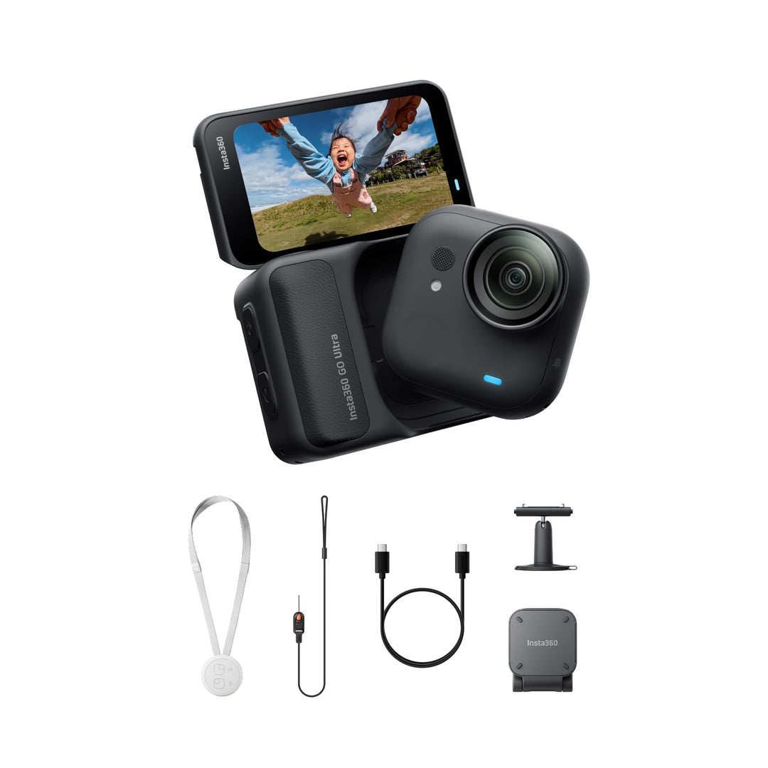 Insta360 GO Ultra Must-Have-Bundle Nachtschwarz- freihändige 4K Mini-Cam, leicht & mobil, top bei we