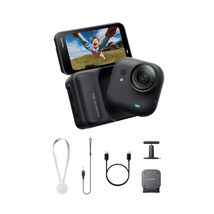 Insta360 GO Ultra Must-Have-Bundle Nachtschwarz- freihändige 4K Mini-Cam, leicht & mobil, top bei we