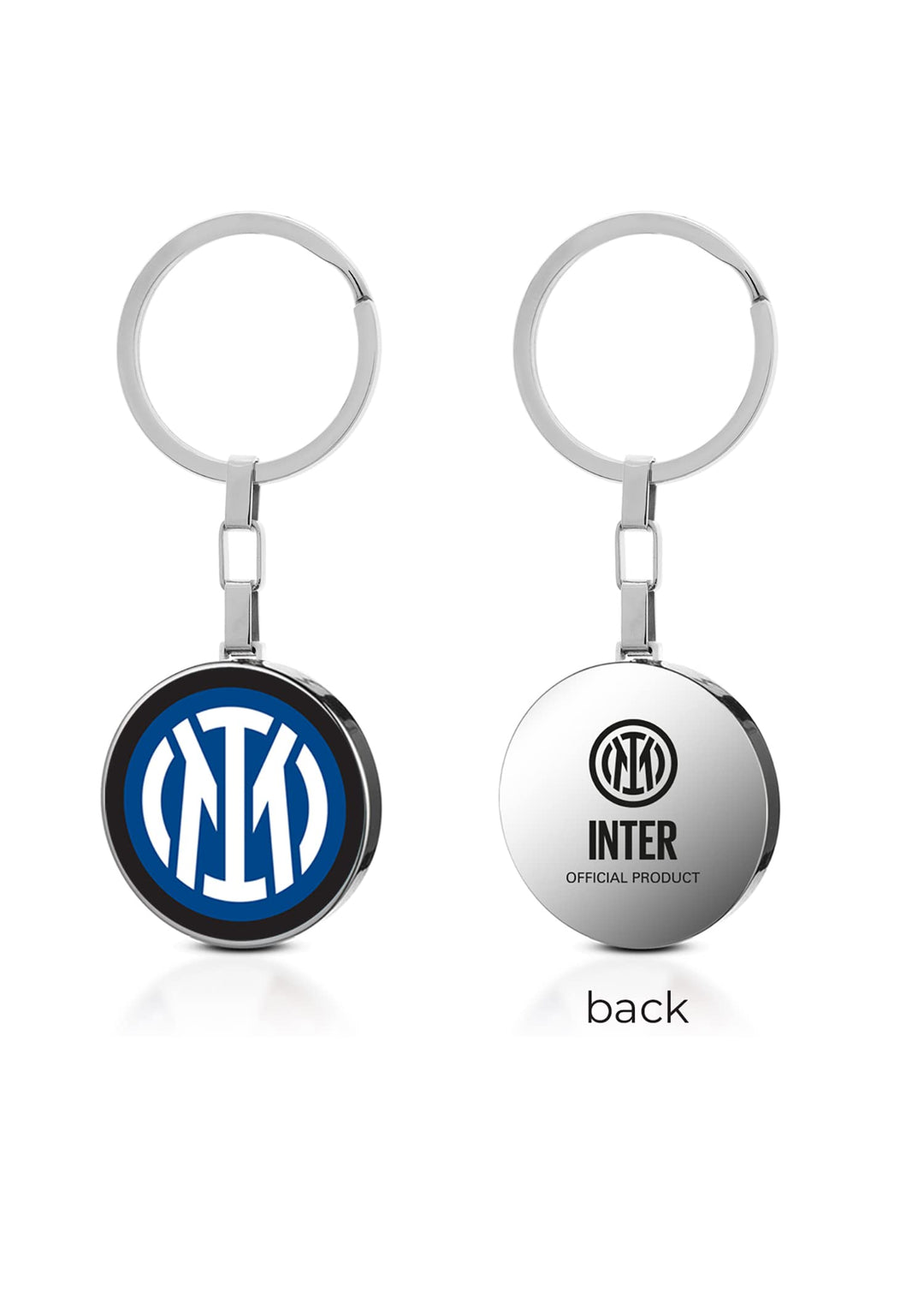 F.C. Internazionale Schlüsselanhänger aus Stahl, Unisex, Taglia unica, Edelstahl, Kein Edelstein.