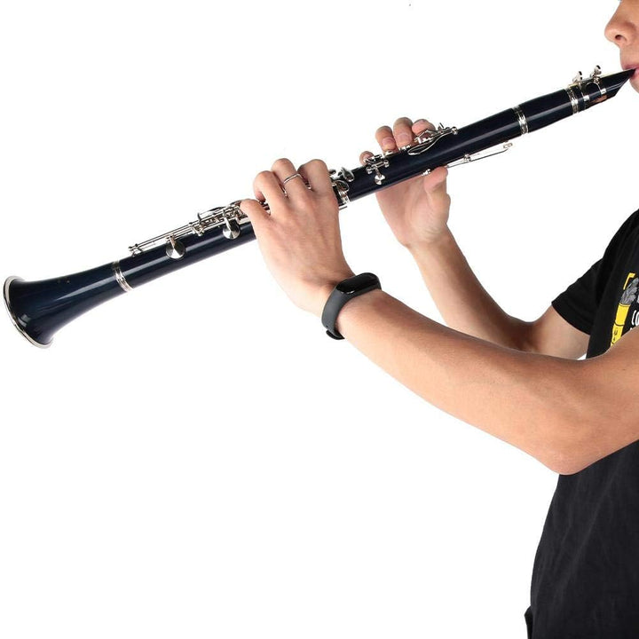 Bnineteenteam Bakelit-Rohrklarinette bB 17 Tasten Klarinette mit vernickeltem Tastensatz Mazarine; #