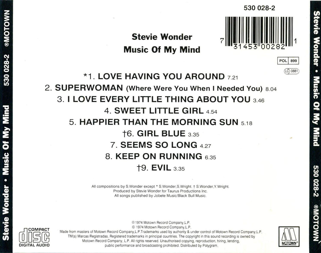 Music of My Mind, Audio-CD