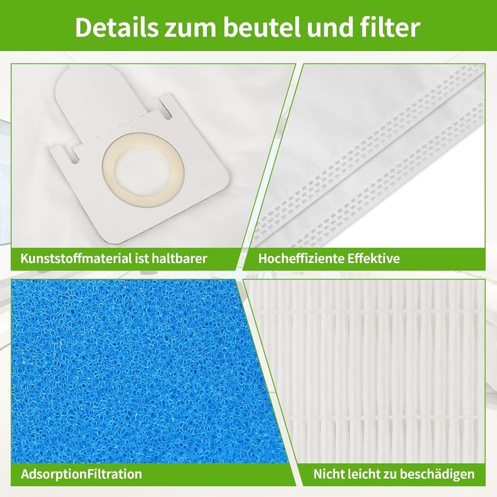 12 Stück Staubsaugerbeutel und Filterset für Thomas AQUA PET & FAMILY