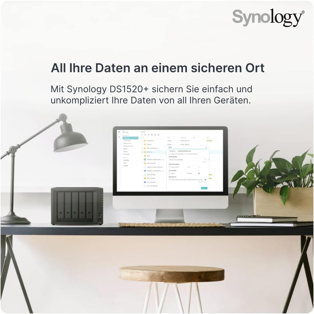 Synology, 8 GB, Diskstation DS1520+ (5 Bay Desktop-NAS-Gehäuse), Mechanische Festplatte