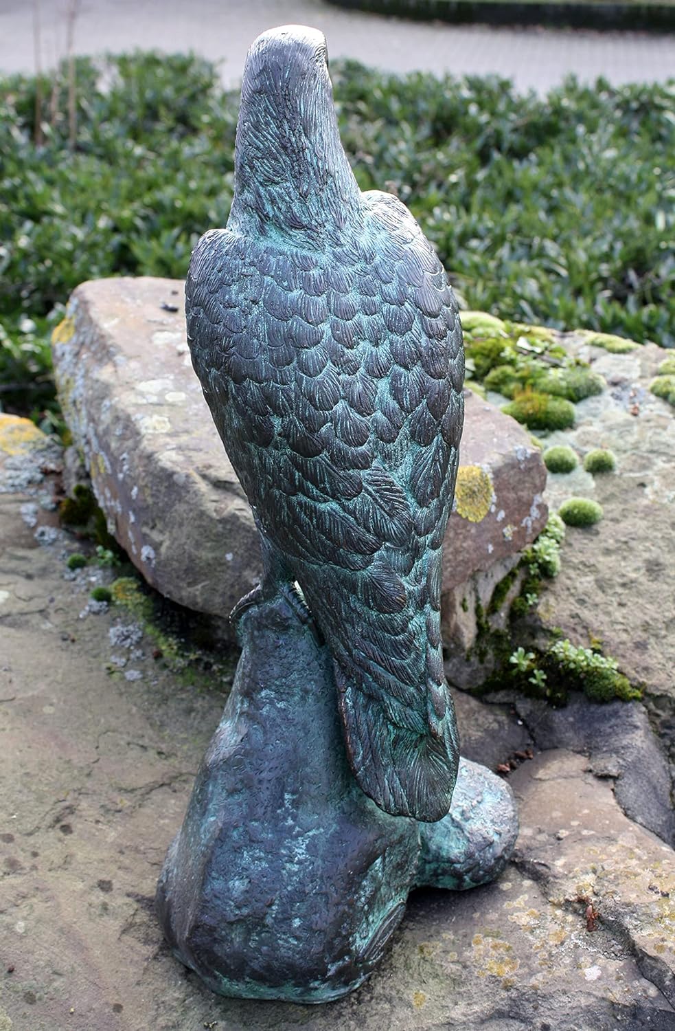 H. Packmor GmbH Bronzefigur Adler auf Felsen Raubvogel Vogel Gartendekoration Vogelskulptur