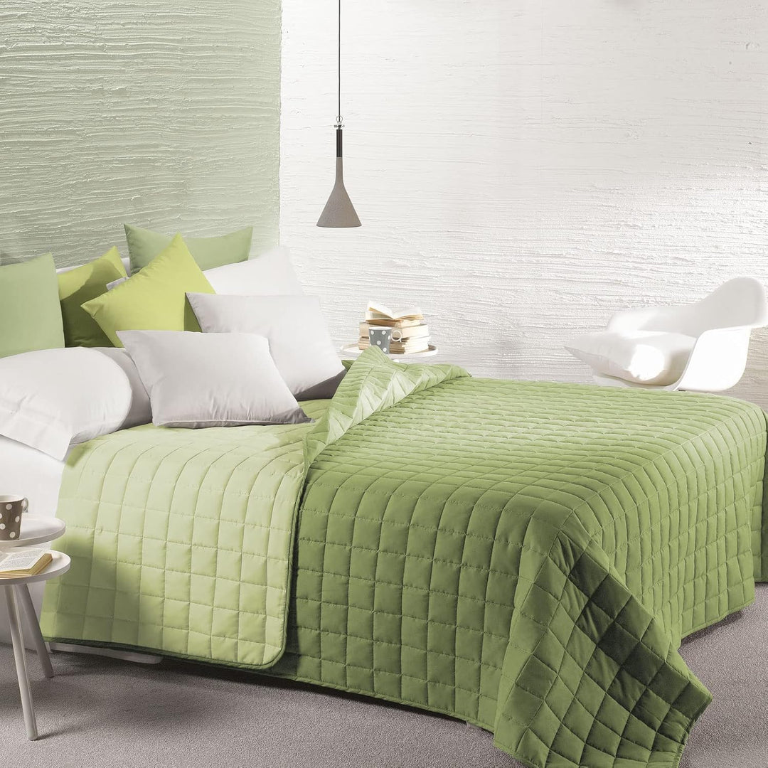 Caleffi - Tagesdecke, gesteppt, modern, einfarbig, Einzelbett, Grün Einzelbett Grün, Einzelbett Grün