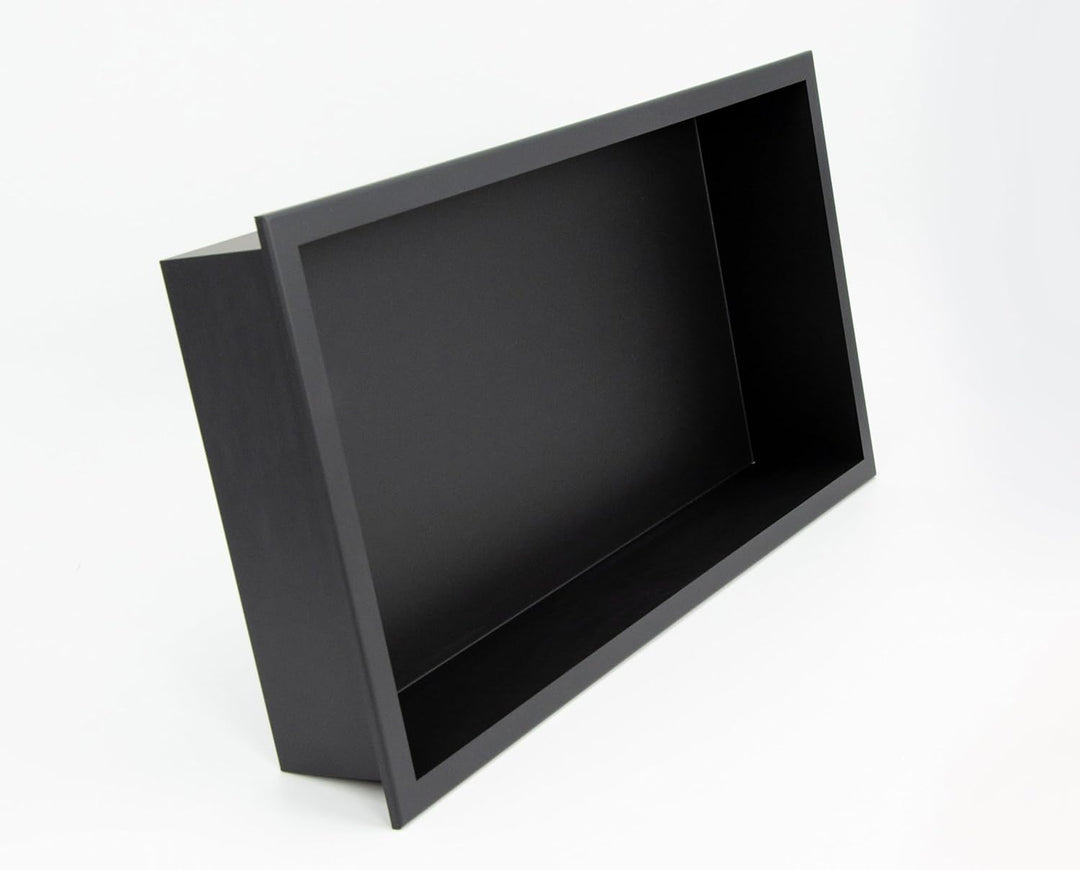Balneo WALL-BOX ONE - Schwarz Nische Edelstahl - Schwarz Wandnische Dusche - Wasserdicht - Flexibler