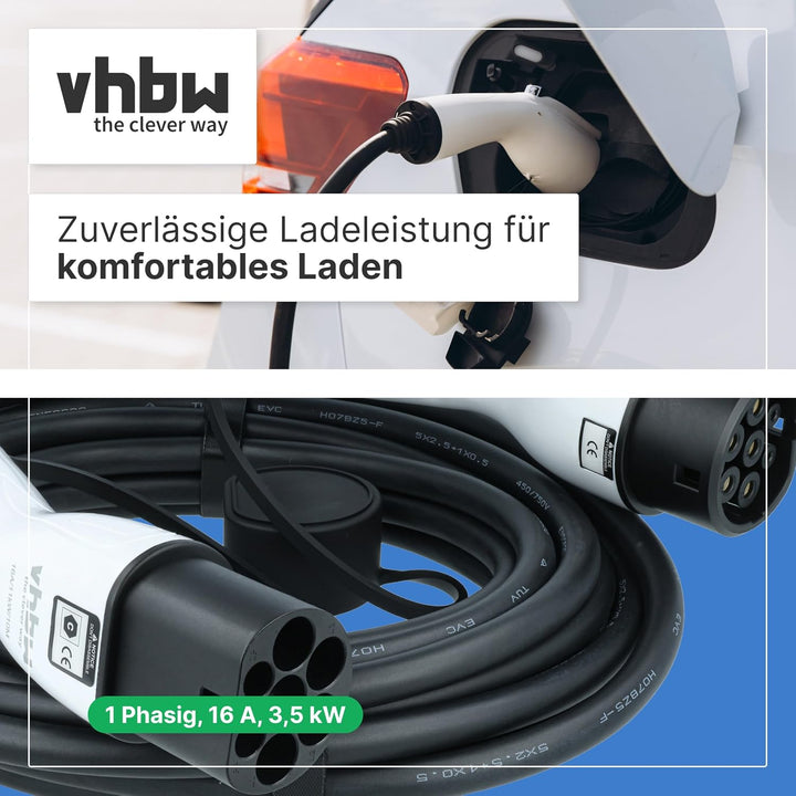 vhbw Typ 2 Ladekabel 3,5 kW 16 A 1-phasig 3 m