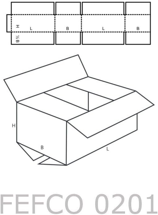 BB-Verpackungen 50 x Faltkarton 400 x 300 x 200 mm (1-wellig, Versandkarton braun) - Sets zwischen 5