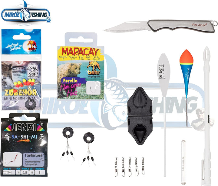 MiRoeFishing Angelset komplett Ready to Fish Allround Angelcombo inkl. Angelrute Rolle Schnur Angelb
