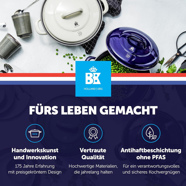 BK Enjoy Keramik-Wokpfanne mit Deckel Ø 28 cm/4,2 l, PFAS-frei, Induktionsgeeignet, Ofenfest bis 160