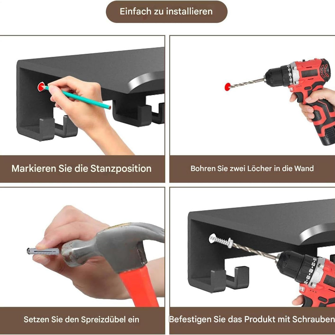 Wandregale Aus Metall, Wandregal Mit T-Schloss, Regalhalter Mit Adapter-Halterung, Für Workout, Fitn