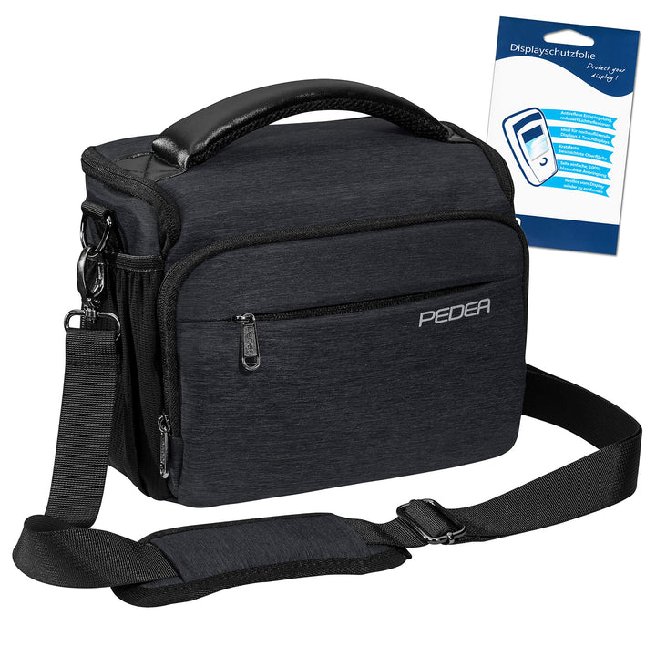 PEDEA DSLR-Kameratasche "Noble" mit Displayschutzfolie für Nikon D500 D750 D3500 D5200 D300 Coolpix