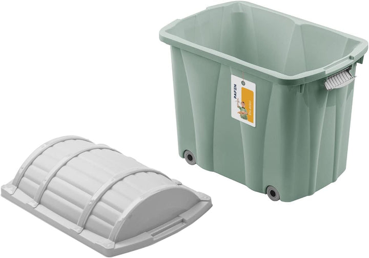 PAFEN Piraten Spielzeugkiste 62l mit Rollen - Schatzkiste 58 x 51 x 37,5cm - Spielzeugbehälter mit D