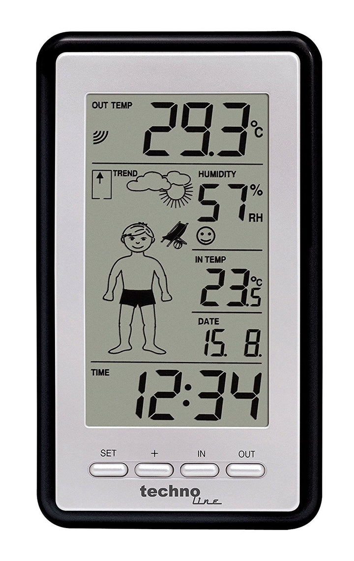 Technoline WS 9632 Wetterstation mit Vorhersage (grau mit Batterien)