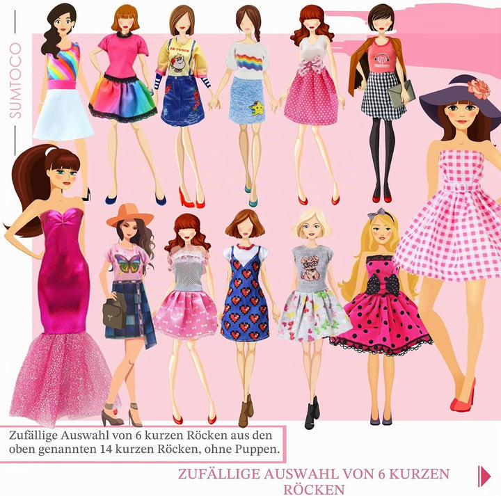 67 Kleidung für Puppen, Zubehör Set für 11,5 Zoll Puppen, Enthält Puppen Bendkleider Oberteile Hosen
