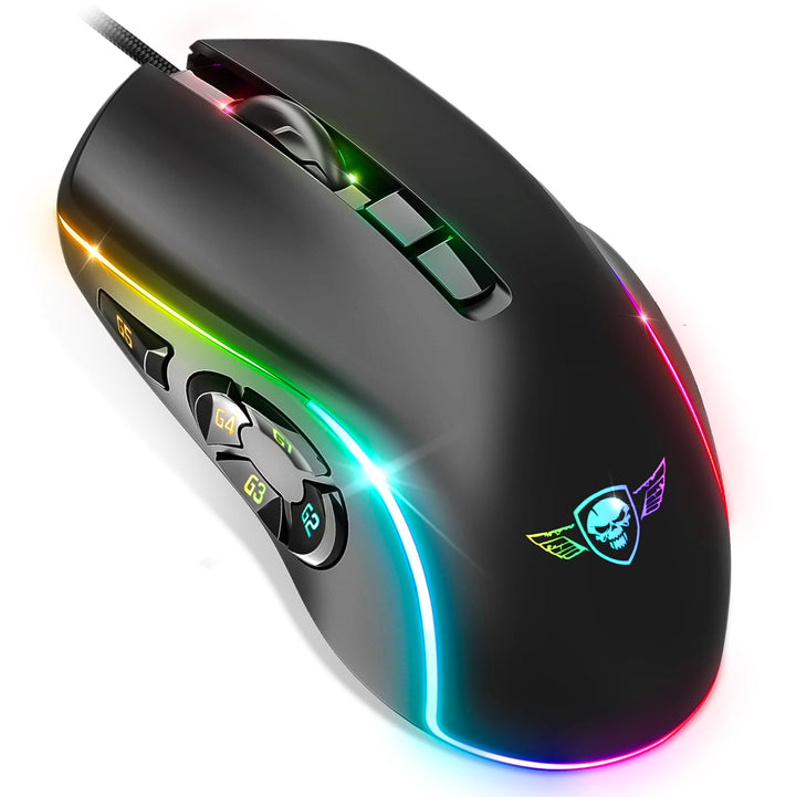 SPIRIT OF GAMER x ELITE M30 | PC Gaming Maus mit Kabel | 10 Programmierbare Tasten | Optischer Senso