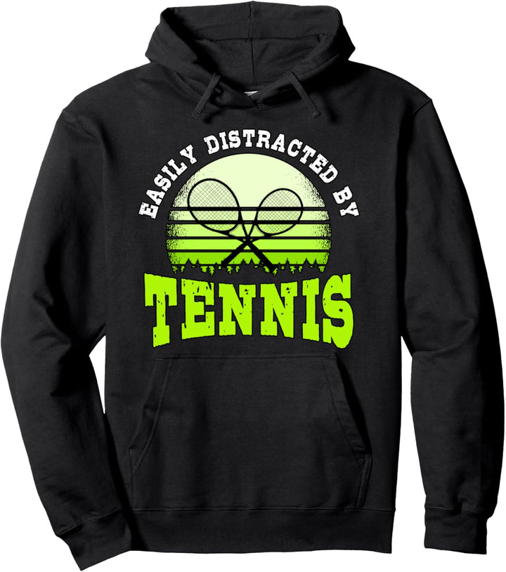 Leicht abgelenkt Tennis Trainer Spieler Geschenk Tennis Pullover Hoodie