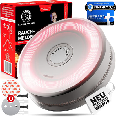 Adler Focus Rauchmelder - Stand Alone, vom Feuerwehrmann entwickelt, neuentwickelter Fotoelektronisc