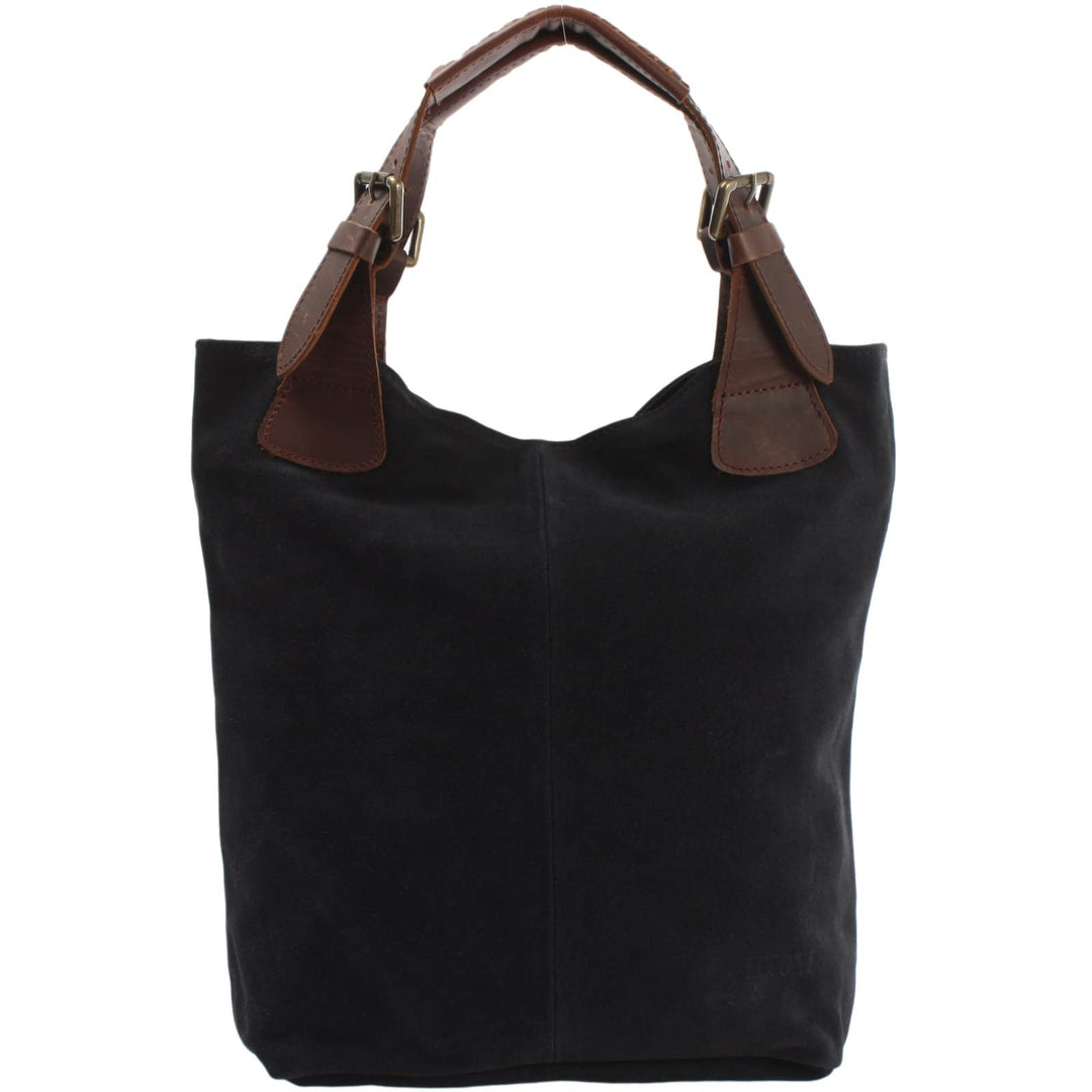 LECONI Henkeltasche Echt-Leder Wildleder Damentasche Handtasche für Damen Shopper für Freizeit, Büro