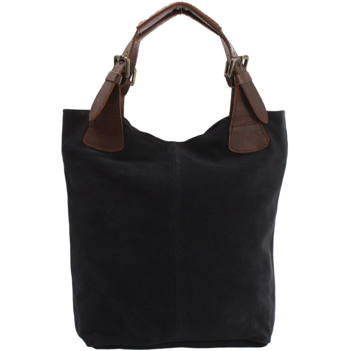 LECONI Henkeltasche Echt-Leder Wildleder Damentasche Handtasche für Damen Shopper für Freizeit, Büro