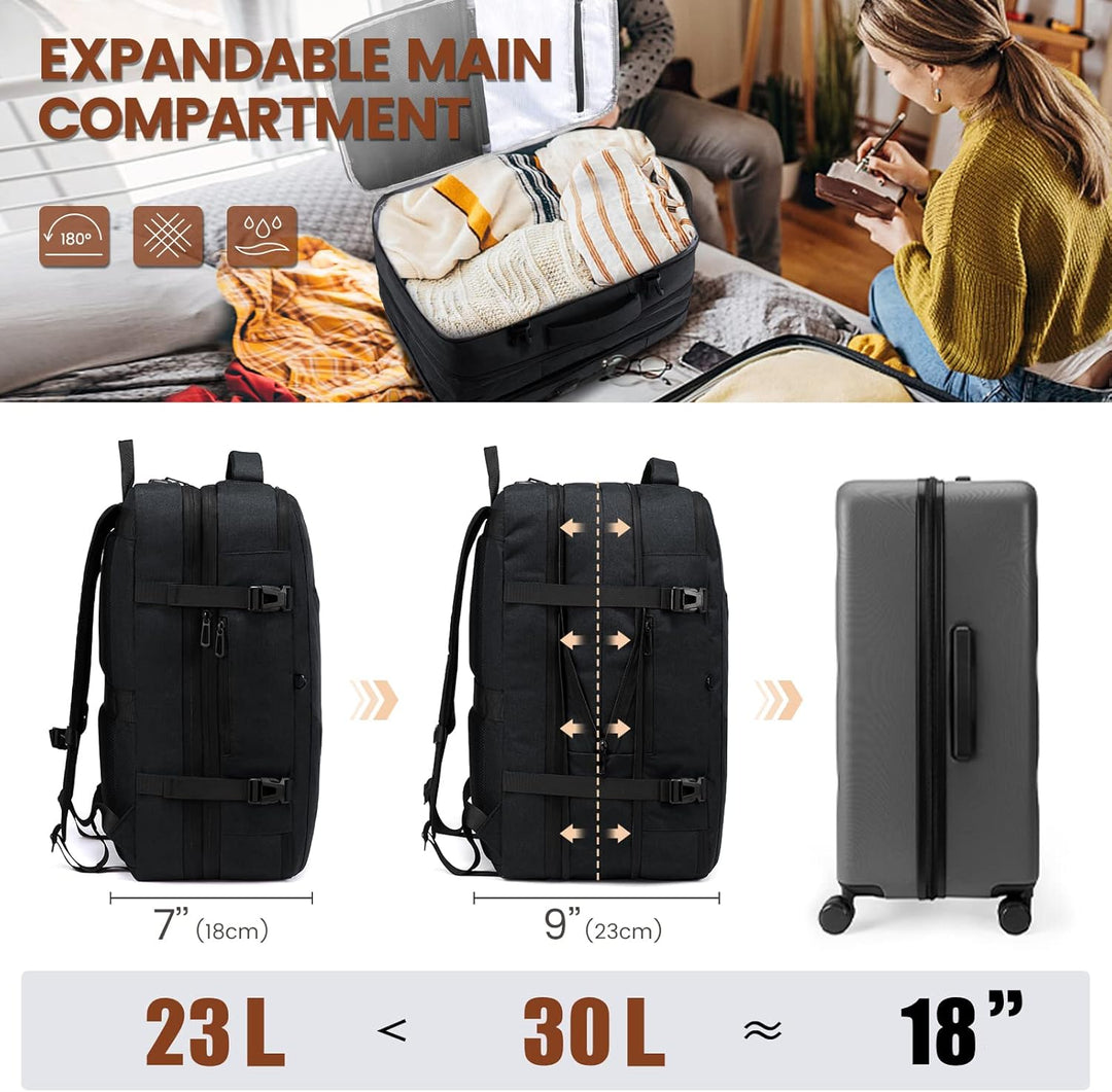 LOVEVOOK Handgepäck Rucksack, 30L Reiserucksack Herren Damen Kofferrucksack Flugzeug Tasche, Travel