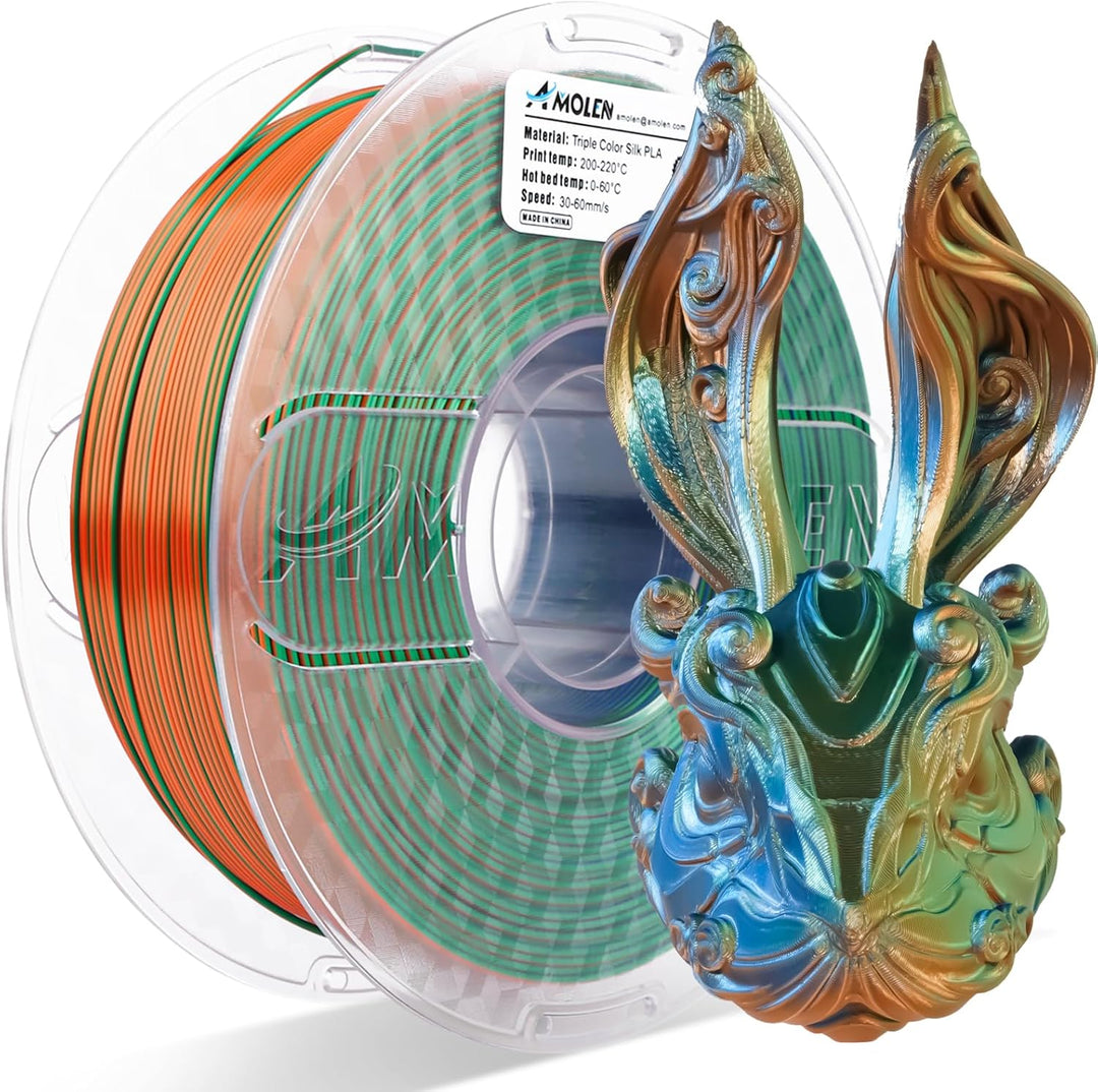 AMOLEN PLA 3D Drucker Filament, Multicolor Filament 1.75mm, Sauber Gewickeltes Filament, Kompatibel