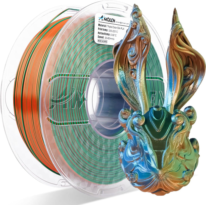 AMOLEN PLA 3D Drucker Filament, Multicolor Filament 1.75mm, Sauber Gewickeltes Filament, Kompatibel