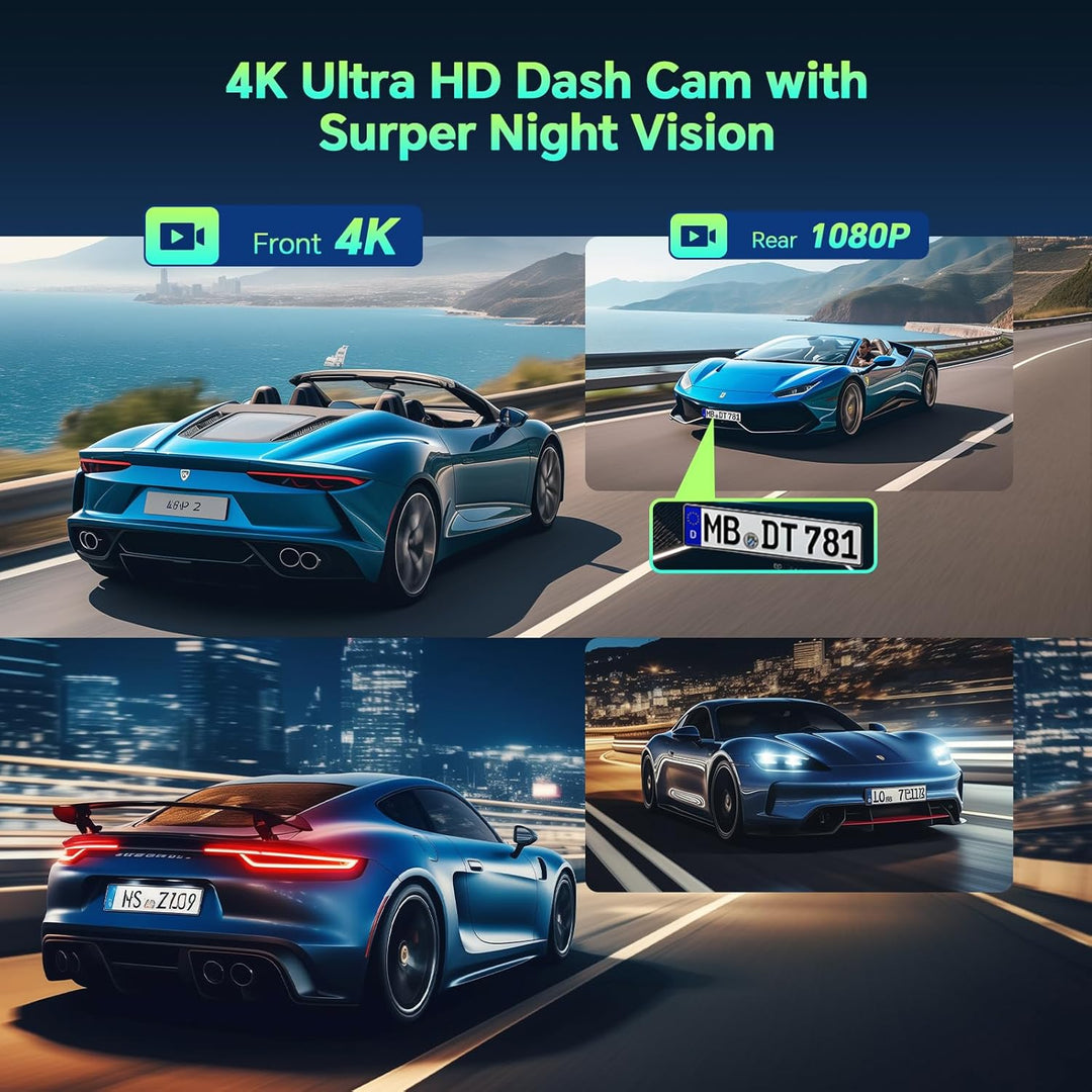LAMTTO Wireless CarPlay Display mit 4K+1080P Dashcam Vorne Hinten und 6,25 Zoll Bildschirm, Tragbare