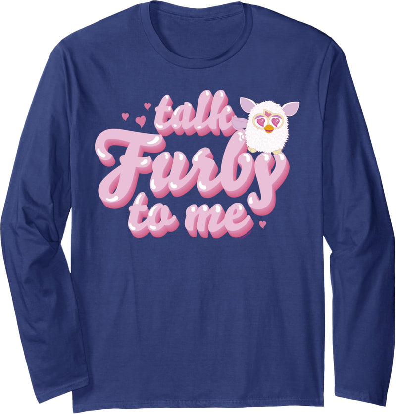 Furby Valentinstag Talk Furby To Me Cute Hearts Vintage Logo Langarmshirt