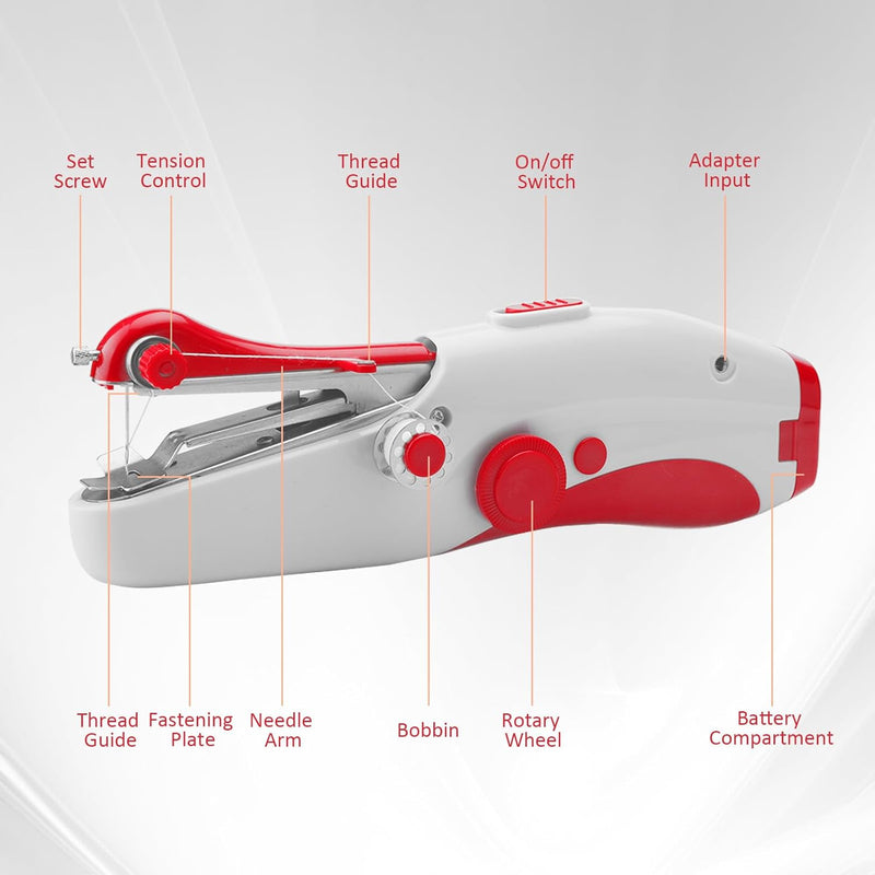 Handnähmaschine, Nähmaschine, Tragbare Mini Elektrische Nähmaschine mit Nähzubehör, Nähmaschine Anfä