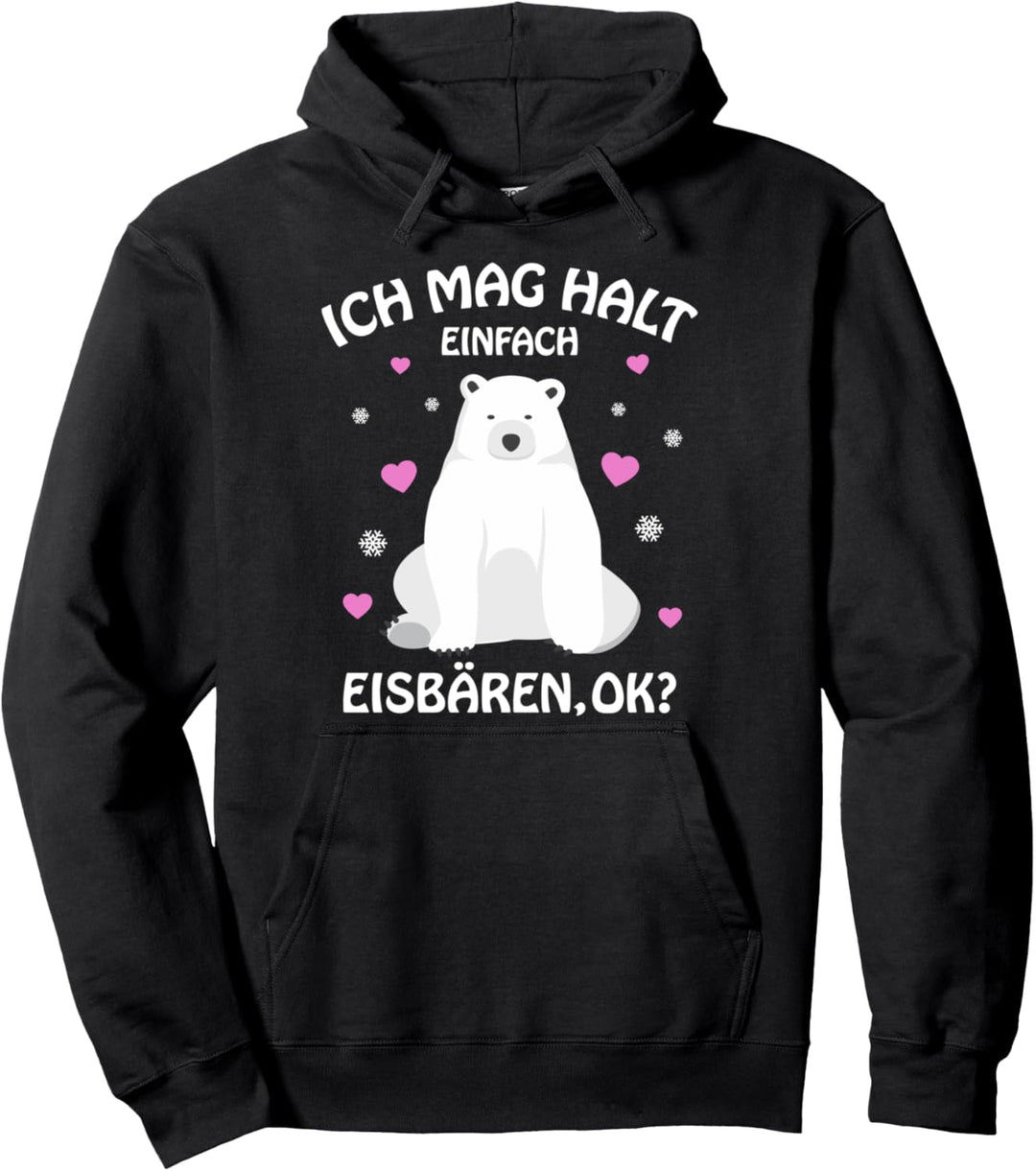 Eisbär Ich mag halt Eisbären Kinder Mädchen Damen Pullover Hoodie