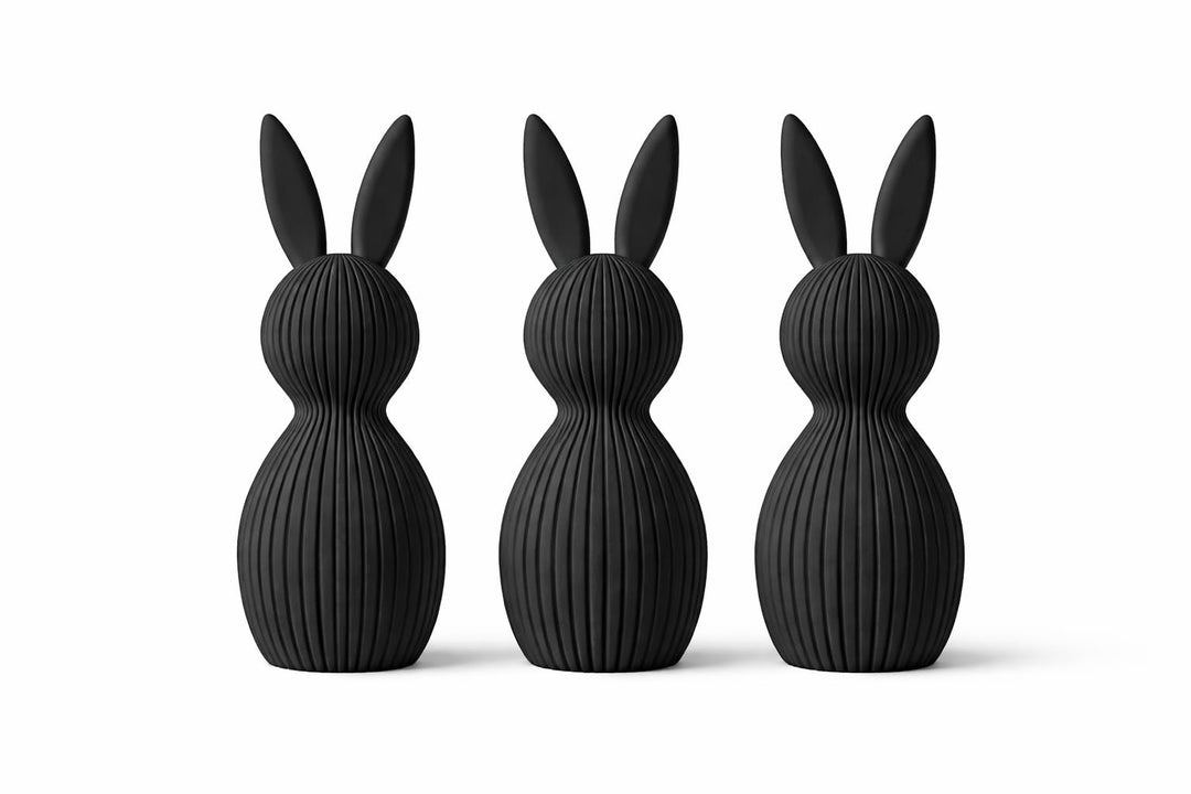 ALBA Hasen Deko 3er Set 12 cm – 3D Druck Deko Figuren im Skandinavischen Stil – Moderne Osterdeko Mi