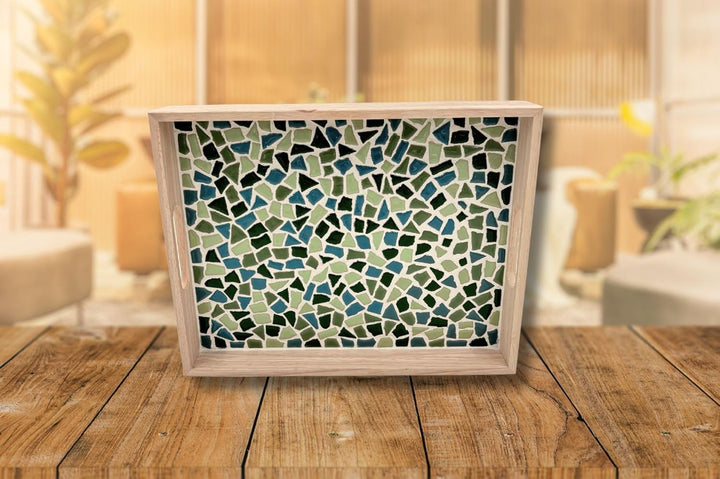Little Creations Mosaik-Tablett Grün | DIY Bastelset für Erwachsene | Gestalte Dein eigenes Tablett