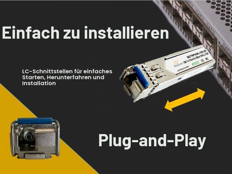 SFP-Modul 1G Bidi Einzelfaser-Transceiver SMF LC-Anschluss bis zu 20 km für offene Schalter für Cisc