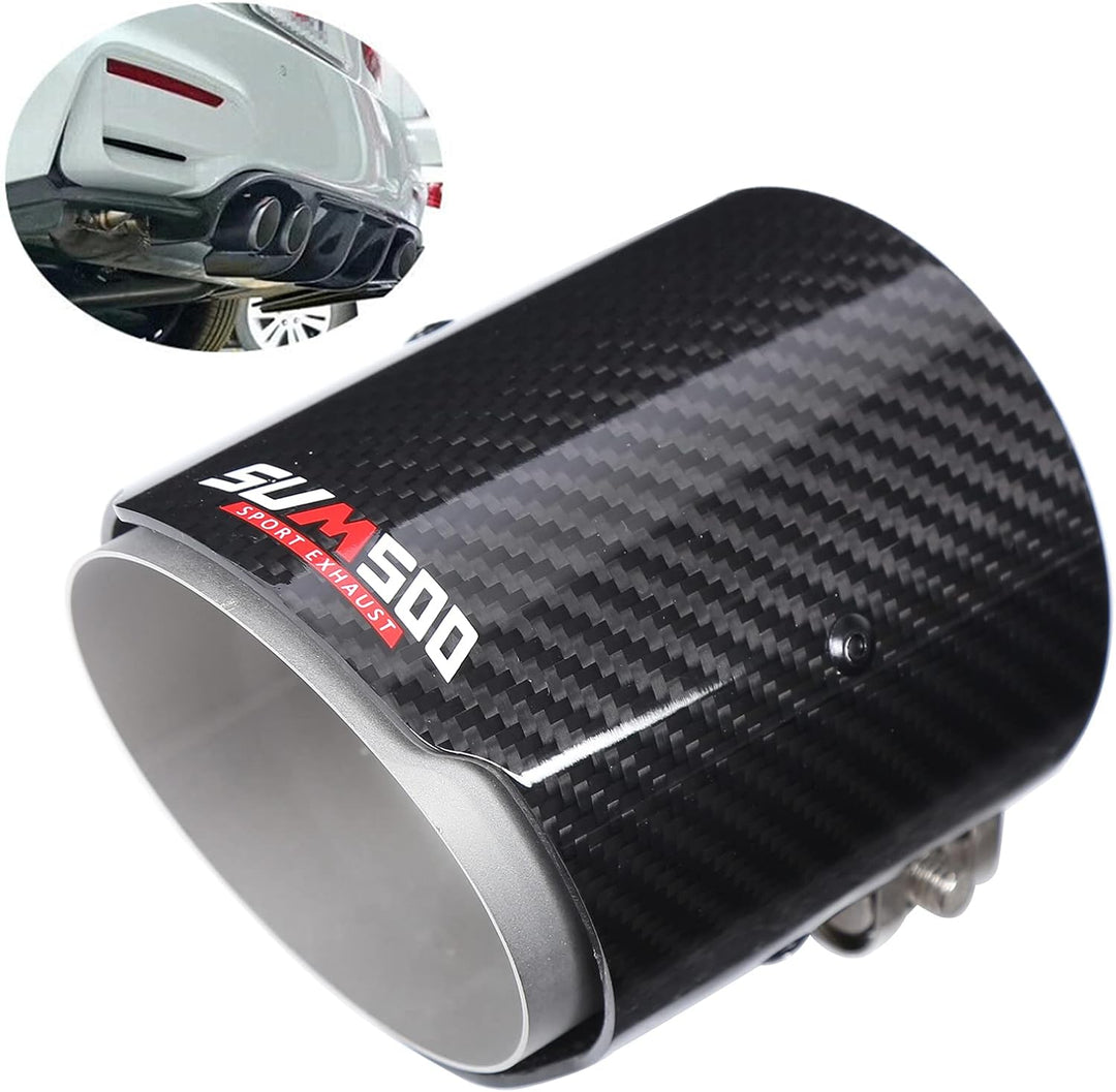 Auspuff Endrohr ，Yctze Universal Carbon 2.9 Zoll Einlass 3.5 Zoll Einzelauslass Auspuff Endstück End