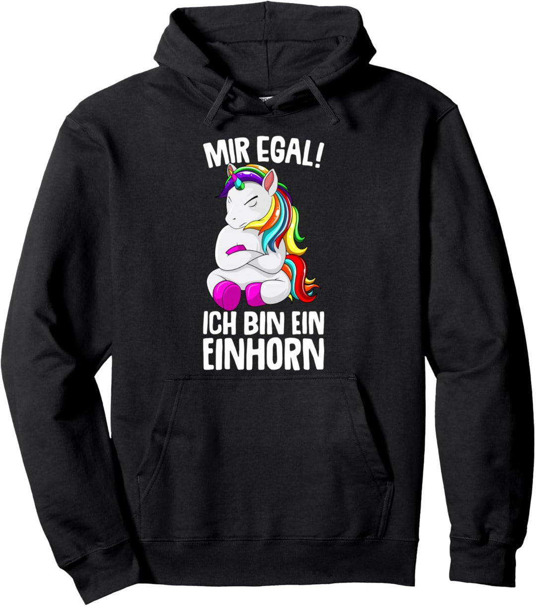Mir egal ich bin ein Einhorn Unicorn Kinder Mädchen Damen Pullover Hoodie