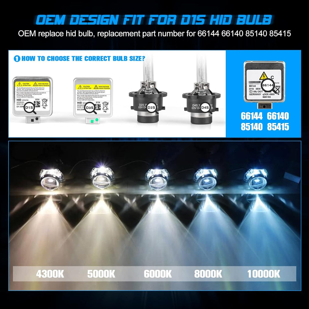 AOLEAD D1S Xenon Brenner Hid Xenon Scheinwerferlampe 12V 35W, 8000K (2 Lampen), 8000K