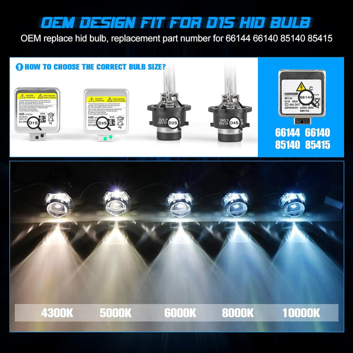 AOLEAD D1S Xenon Brenner Hid Xenon Scheinwerferlampe 12V 35W, 10000K (2 Lampen), 10000K