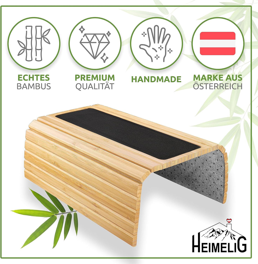 Heimelig Sofa Tablett | rutschfeste Couch Ablage aus nachhaltigem Bambus | Flexibler Sofa Butler für