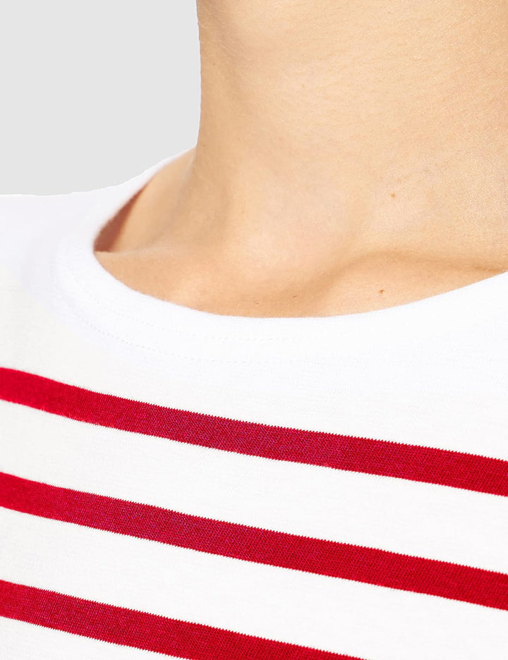 Armor Lux Damen 76838 Langarmshirt, Mehrfarbig (Blanc/Braise 320), Small (Herstellergrösse: 2)
