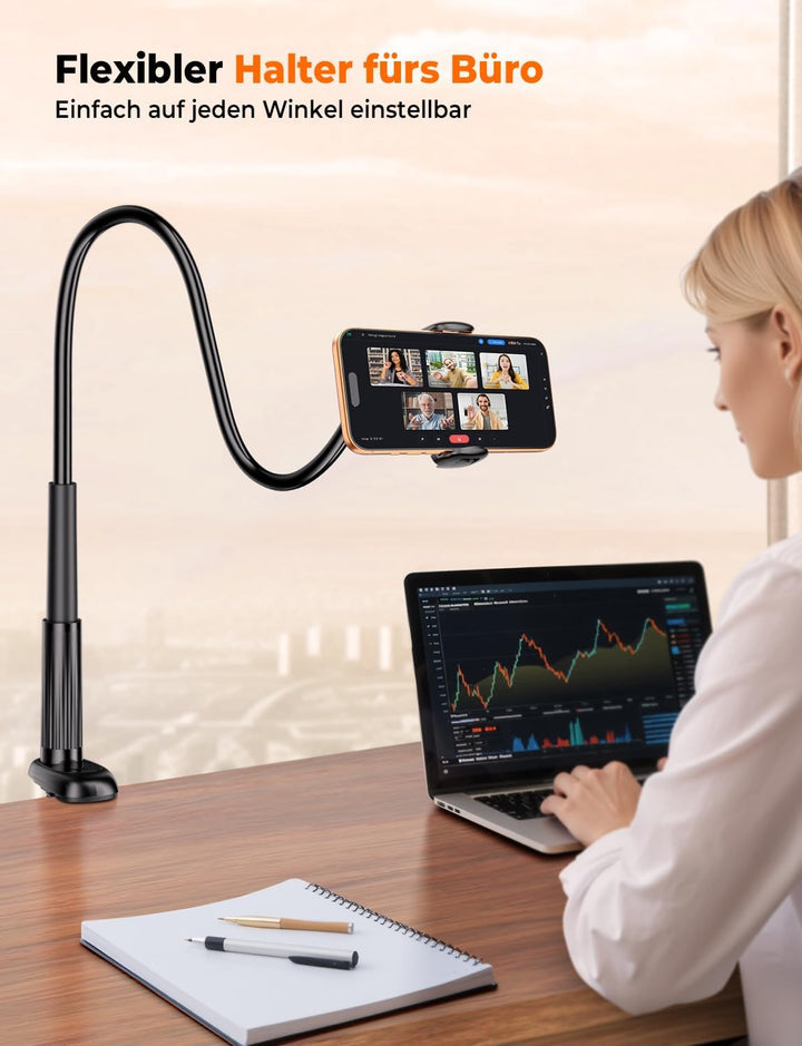 Schwanenhals Kindle & Handy halterung Bett: eReader Handyhalter für Tisch, Flexible Arm Verstellbare