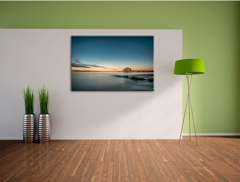 Pixxprint Timmendorfer Strand als Leinwandbild/Grösse: 100x70 / Wandbild/Kunstdruck/fertig bespannt,